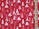 Xmas Trees Printed Polycotton Fabric (Red)