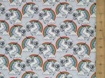 Unicorn & Rainbow Print Pure Cotton (Silver Grey)