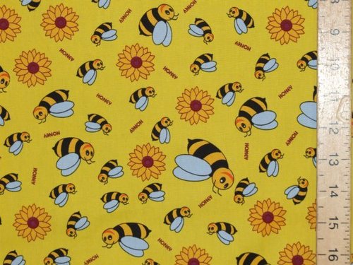 Printed Pure Cotton Honey Bees