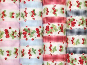 Strawberries & Gingham Pure Cotton