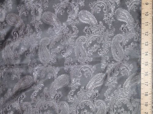 Paisley Printed Satin Jacquard (Grey)