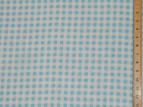 Winciette / Brushed Cotton Sky Blue Check Fabric
