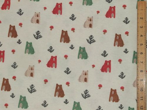 Winciette / Brushed Cotton - Bears (Ivory)