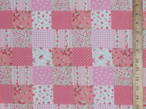 Patchwork Polycotton Fabric (p/c Pink)