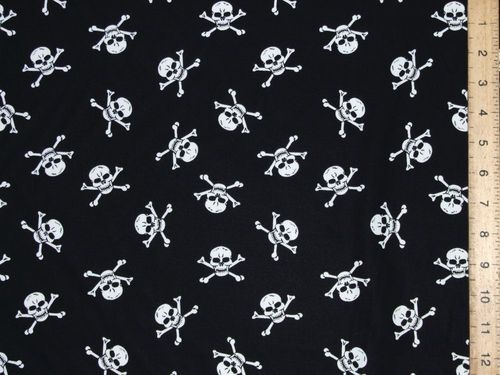 Skull & Bones Print Pure Cotton (Black)