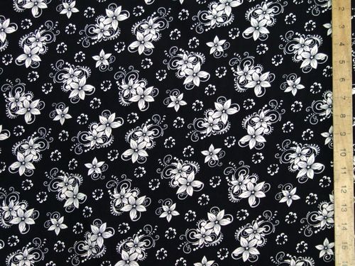 Printed Viscose Fabric 58" wide (Black)