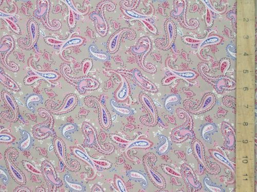 Paisley Printed Viscose Fabric 58" wide (Beige)