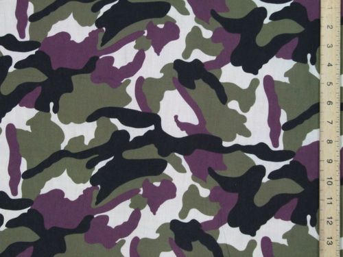New Camouflage Print Polycotton
