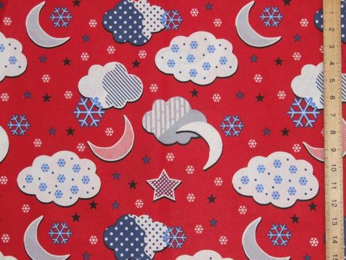 Extra Wide Junior Print Polycotton 90" wide (sheeting) [Red]