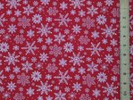 New Snowflake Christmas Polycotton - Red