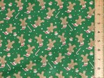 Small Gingerbread Christmas Polycotton - Dark Green