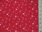 Twinkle Stars Christmas Polycotton - Red