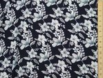 Floral Printed Viscose Fabric 58" wide - (Navy)