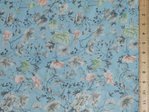 Floral Printed Viscose Fabric 58" wide - (Sky)