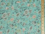 Floral Printed Viscose Fabric 58" wide - (Light Turquoise)