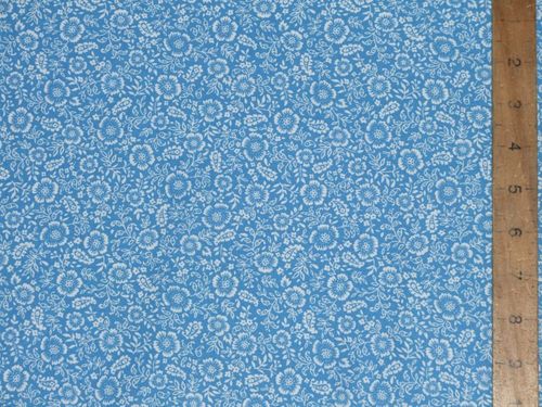 Pretty Floral Cotton Fabric (Turquoise)