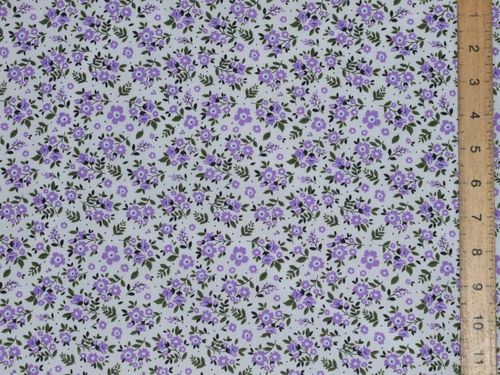 Pretty Floral Polycotton Fabric (Purple)