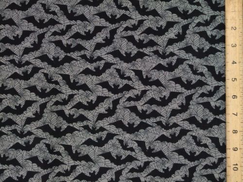 Halloween Prints Polycotton - Bats (Grey)