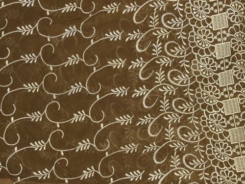Embossed Georgette Fabric with Border